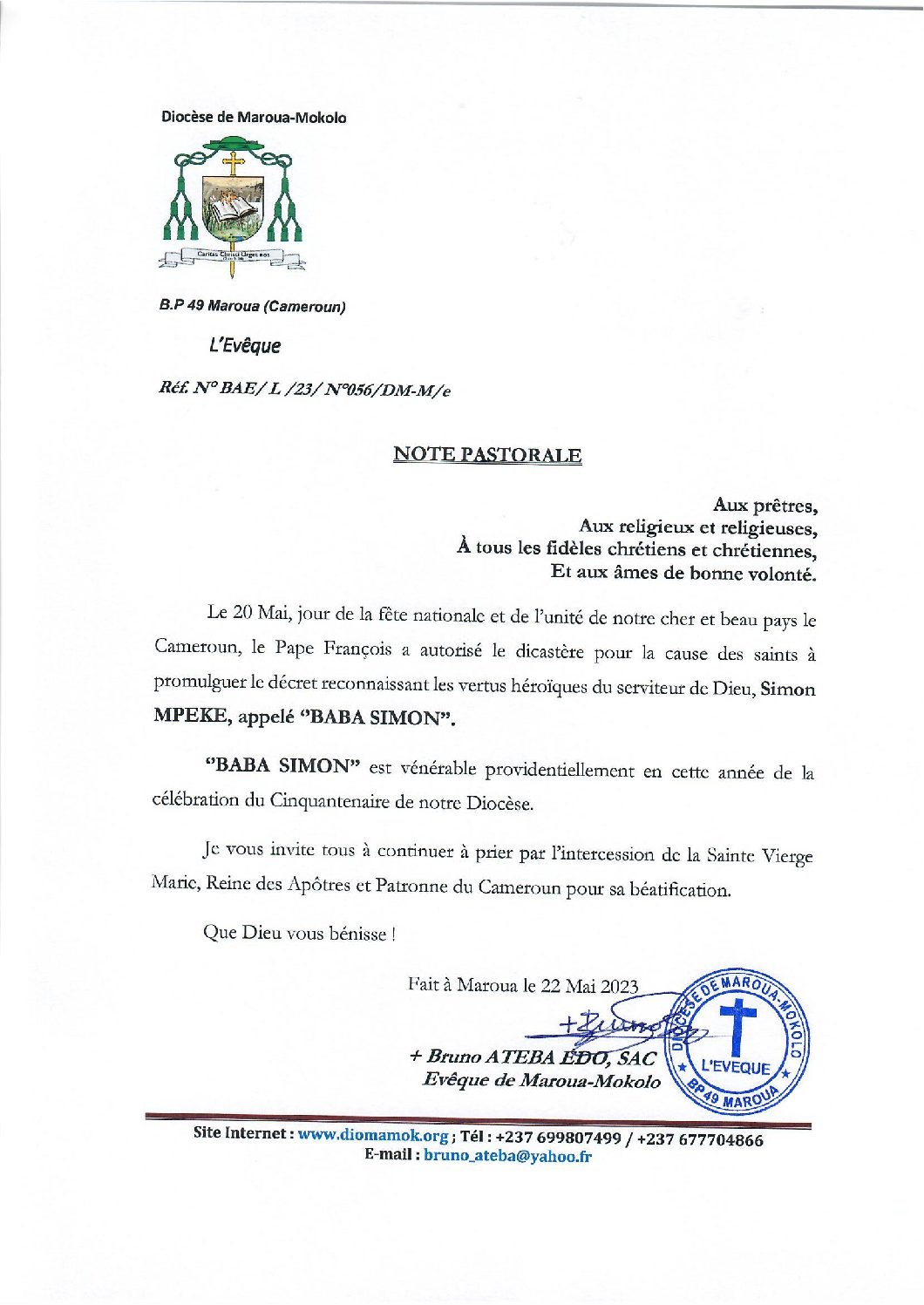 Cause des Saints : Baba Simon, premier Venerable du Cameroun